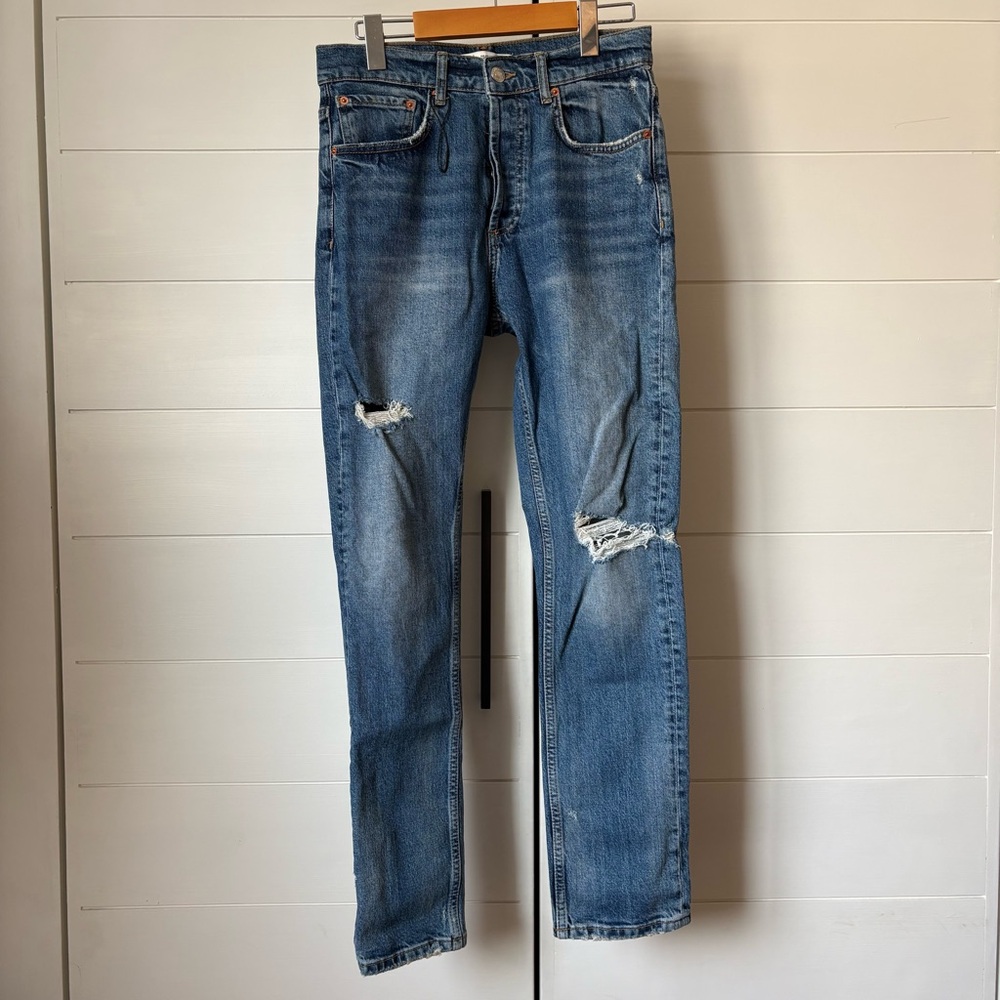 Zara Men's Straight Blue Jeans
